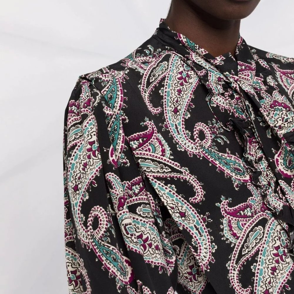 Isabel Marant Paisley Print Silk Blouse - Picture 4 of 7